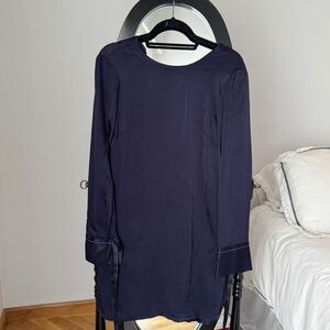 SANDRO Elegant Midnight Blue Long Sleeve Mini Dress